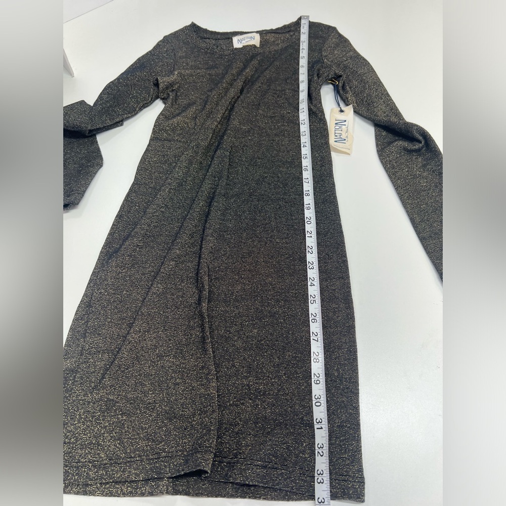Nation Ltd Little Metallic Dress in Black Gold New With Tags Size Small - Picture 9 of 14